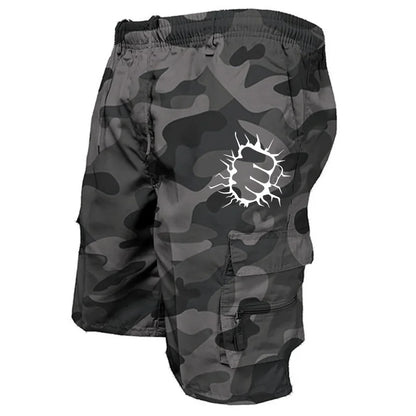 Men's Cargo Shorts Casual Printed Jogging Loose Work Shorts