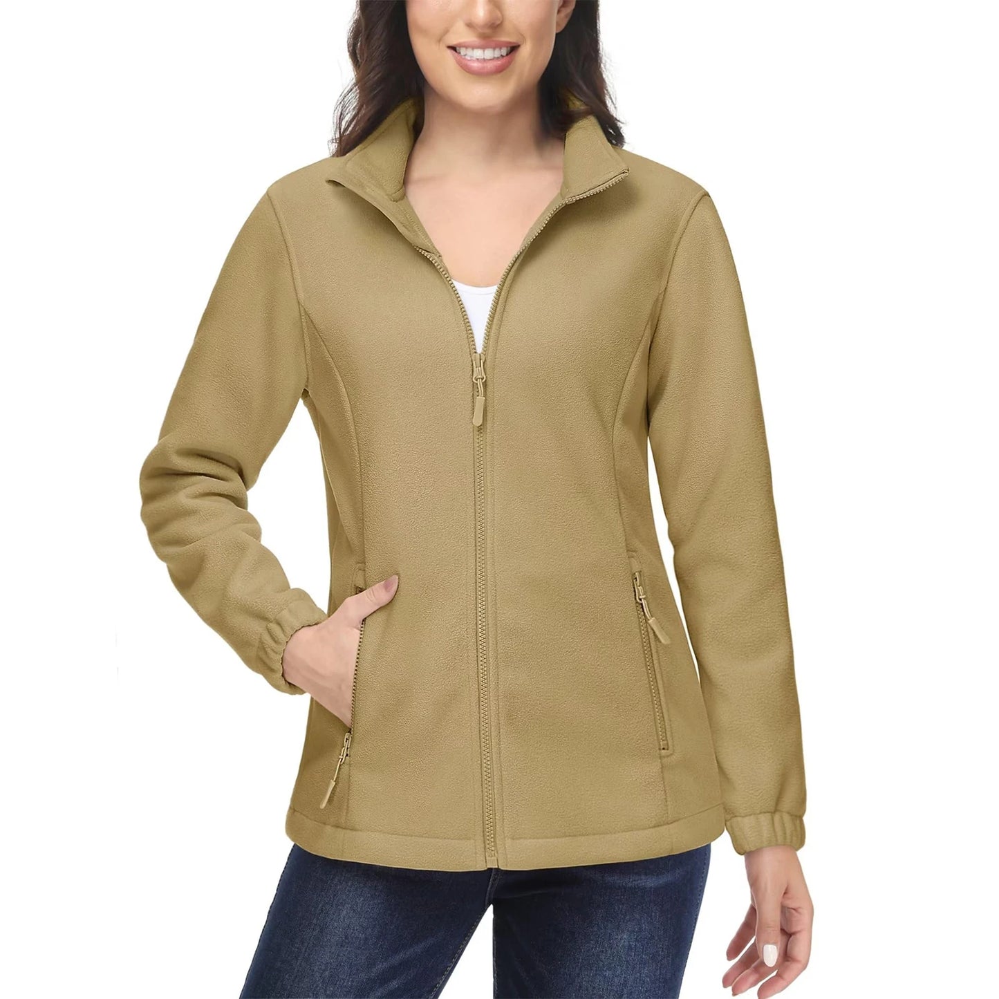 Women's Winter Fleece Jacket – Lightweight, Warm, and Soft Thermal Coat with Zip Pockets