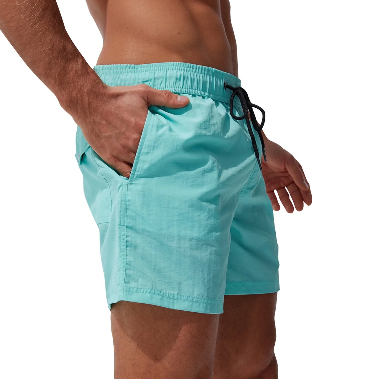 Men's Beach Shorts Back Pocket Slacks Quick-Dry Swim Trunks