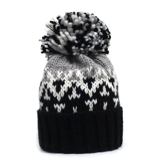 Women's Autumn and Winter Acrylic Geometric Knitted Hat Beanie