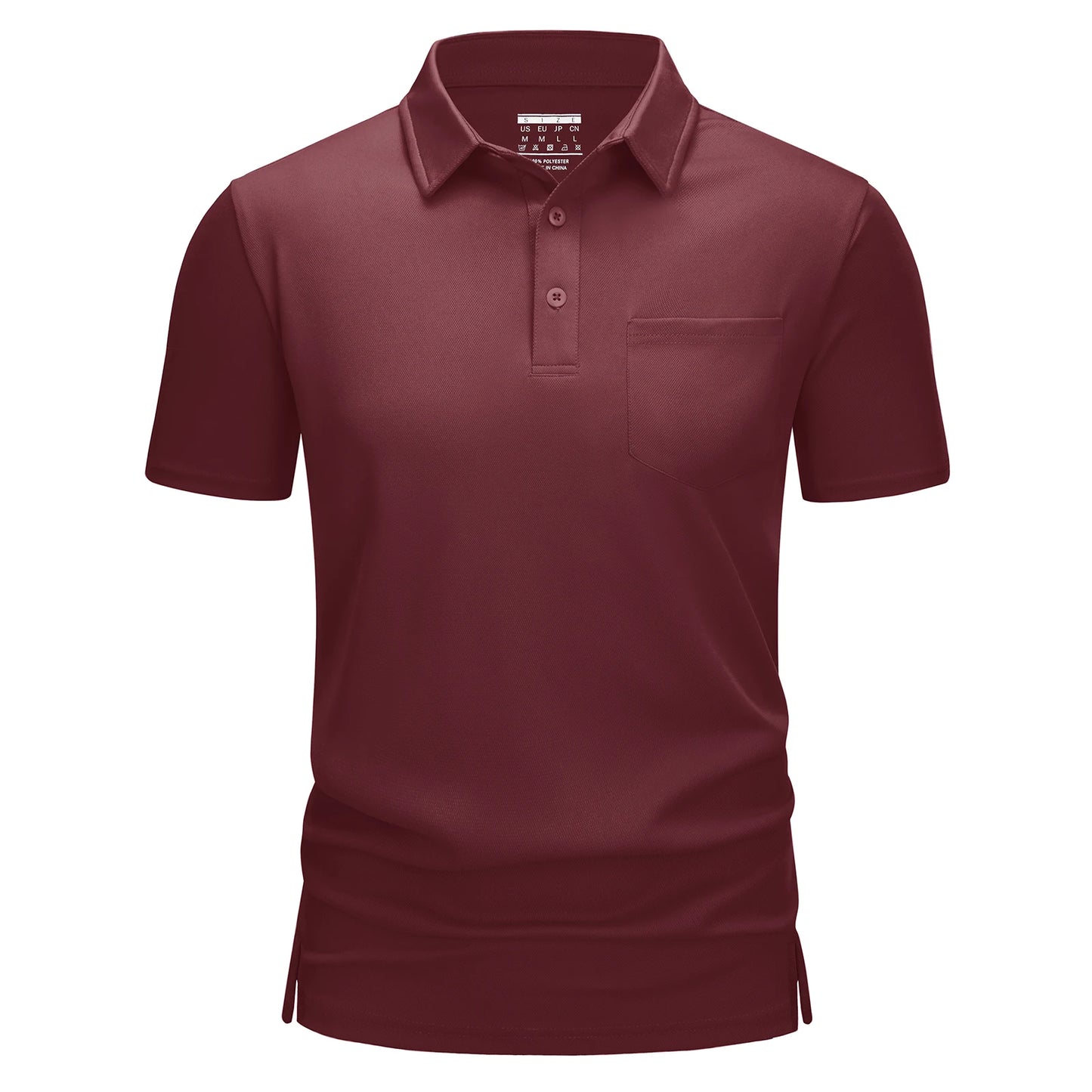Men's Quick-Dry Golf Polo – Lightweight Summer Shirt with Chest Pocket for Hiking & Running