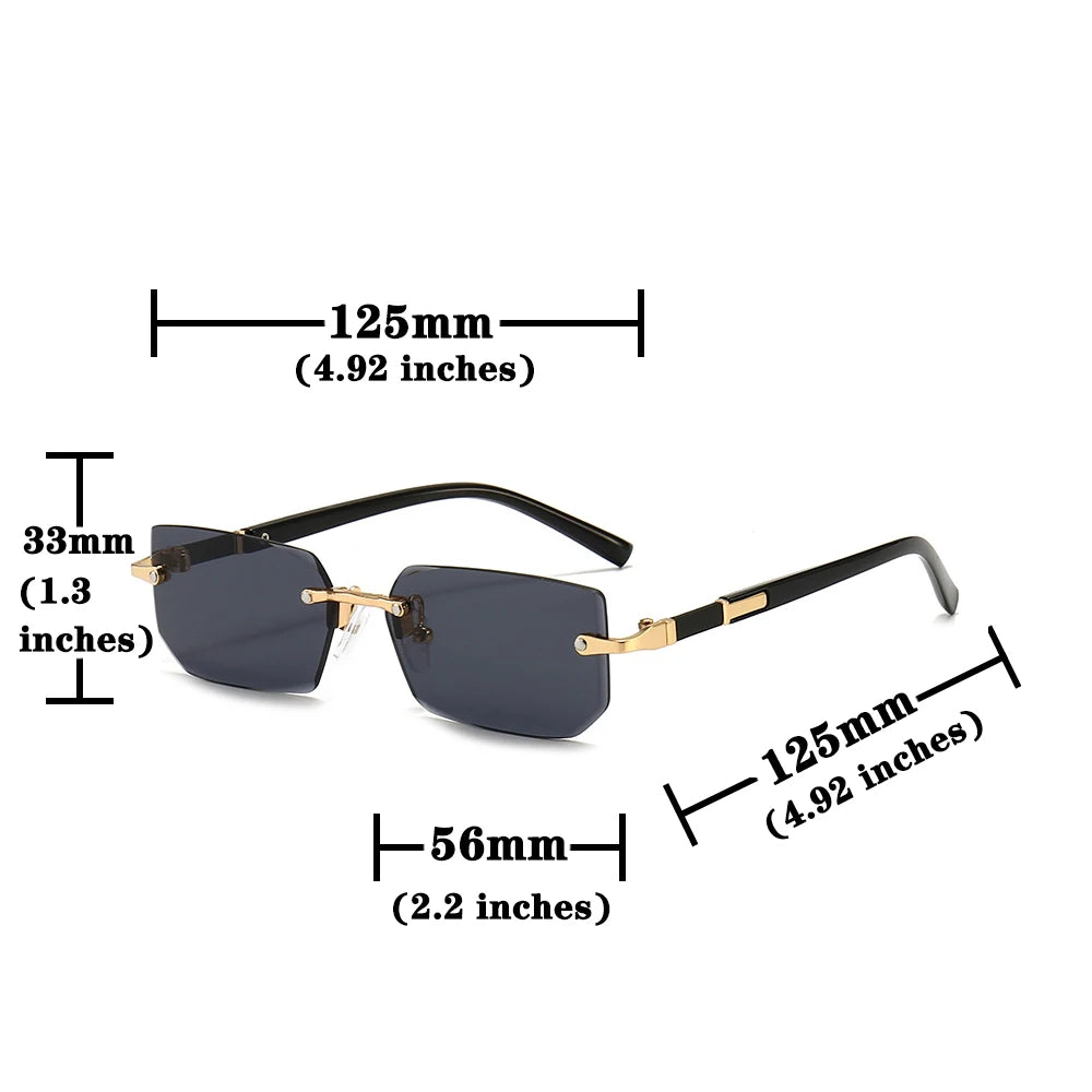 Unisex Rimless Rectangle Fashion Sunglasses