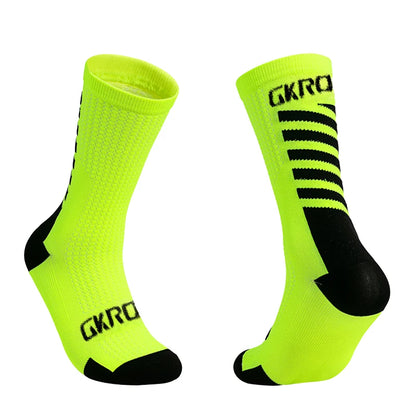 GKRQ Cycling Socks Men Set Black Knee-High Compression Pack