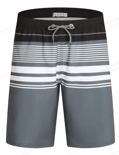 Striped Beach Shorts Men Fashion Swimwear Board Shorts