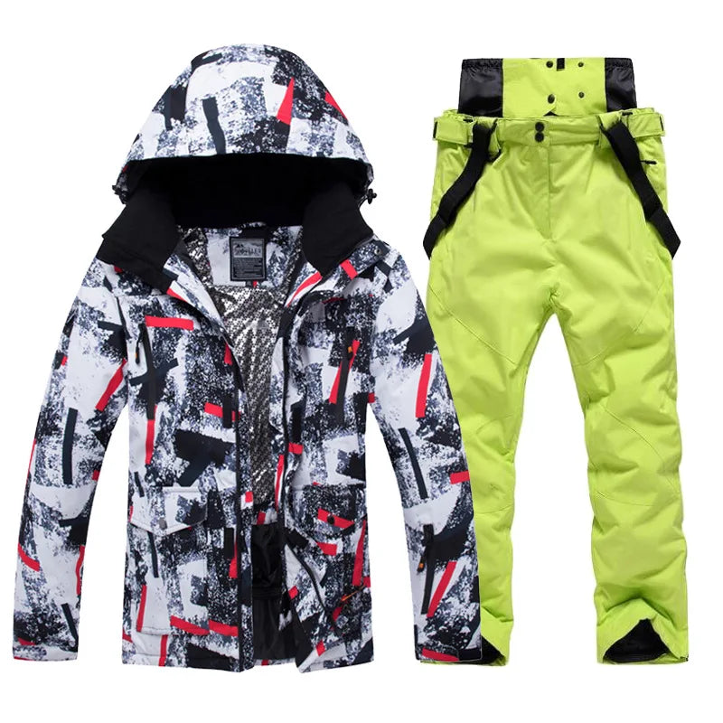 New Men Women Snow Wear Waterproof Ski Suit Set Outdoor Fashion