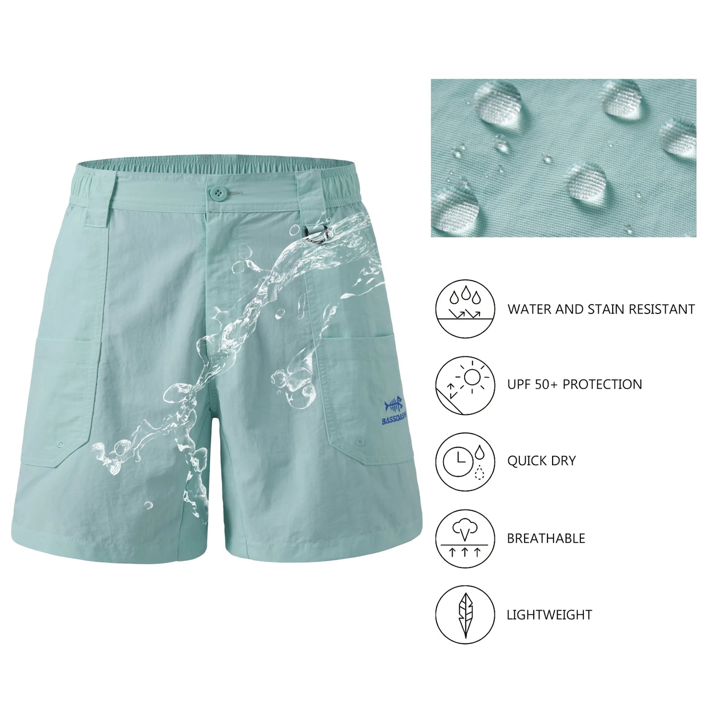 Bassdash Men's 6 Fishing Shorts UPF 50+ Quick Dry Cargo