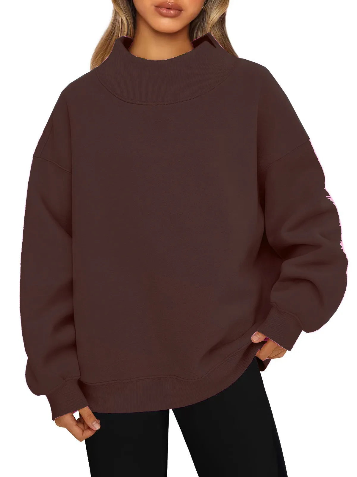 Women's Sweatshirt Long Sleeve Turtleneck Pullover Fleece Top