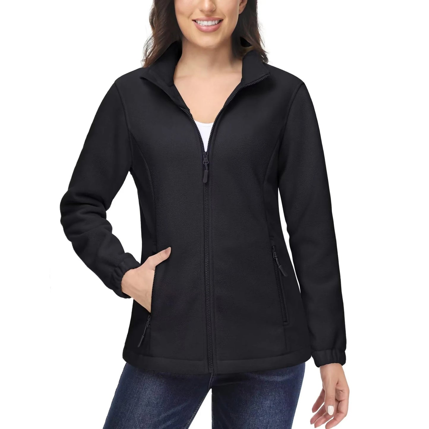 Women's Winter Fleece Jacket – Lightweight, Warm, and Soft Thermal Coat with Zip Pockets
