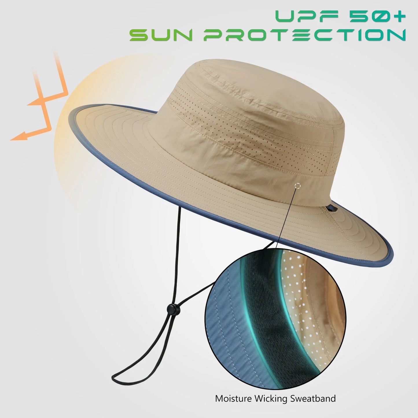 UPF 50+ Foldable Water-Resistant Sun Bucket Hat Outdoor