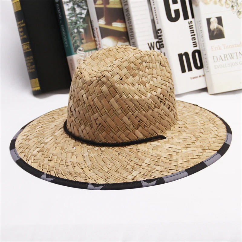 GEMVIE Fashion Women Lifeguard Hat Beach Straw Hat Summer