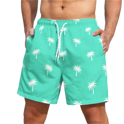 Men's Light Blue Palm Beach Shorts Quick Dry Casual Bottoms