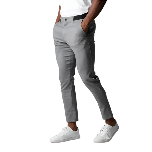 Solid Color Pants Elegant Slim Fit Men's Business Trousers