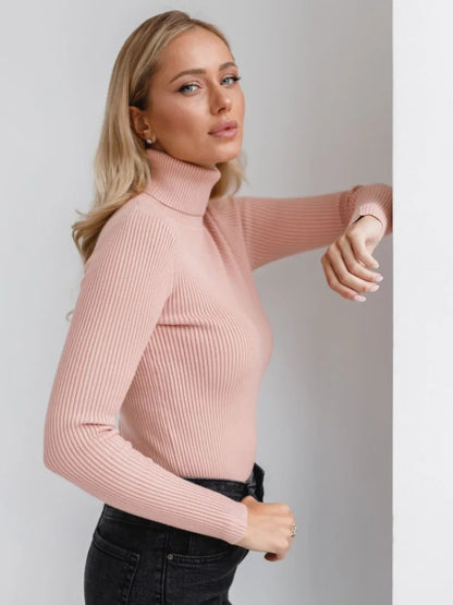 Bornladies Basic Turtleneck Women Sweaters Autumn Winter Tops