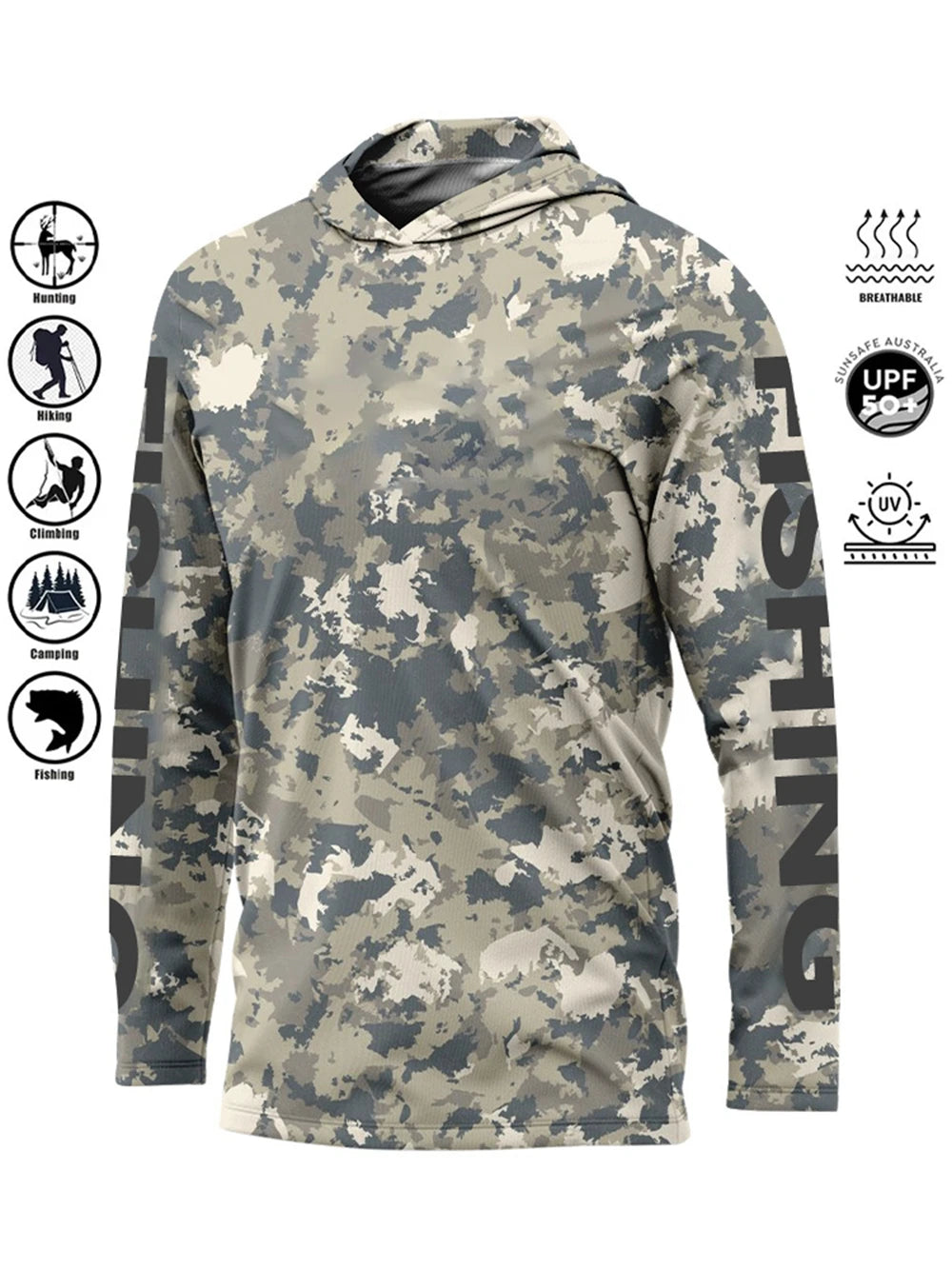 UPF 50+ Uv Protection Quick Dry Fishing Hoodie Shirt