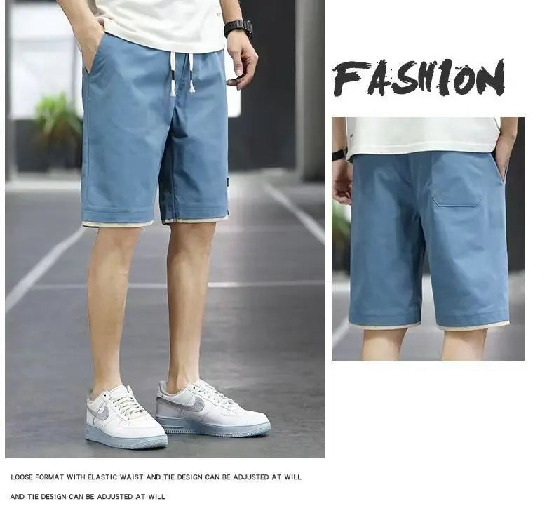 Men's Shorts Summer New Loose Elastic Waist Casual Trend