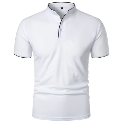 Summer Men's Short Sleeve Collar T-Shirts Solid Color Polo Shirt