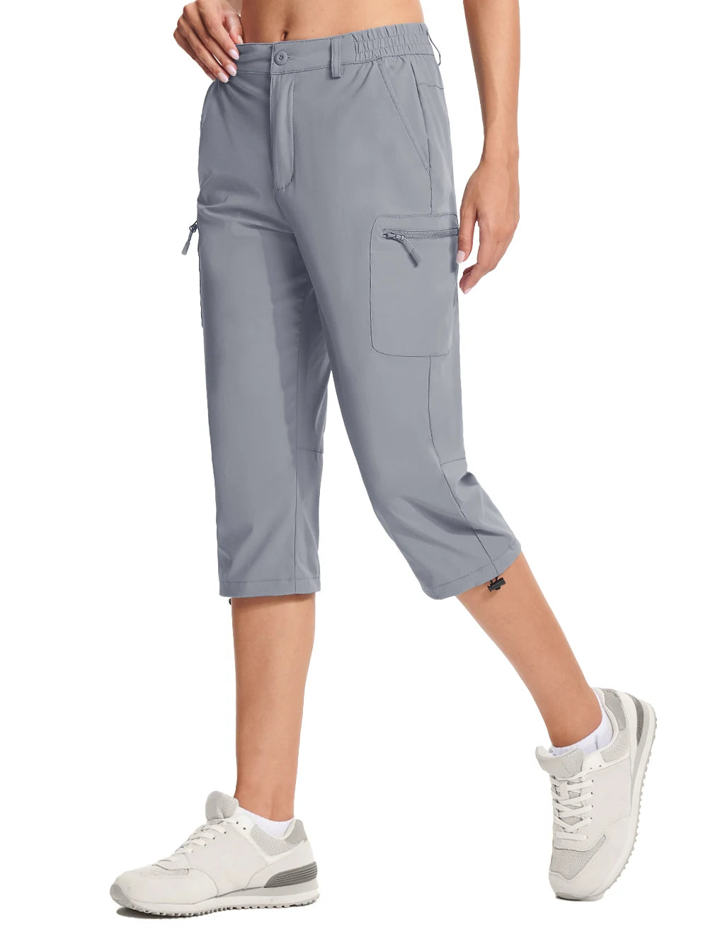 Women's Quick-Dry Hiking Shorts - Lightweight, Knee-Length Cargo Capris for Outdoor, Fishing & Camping