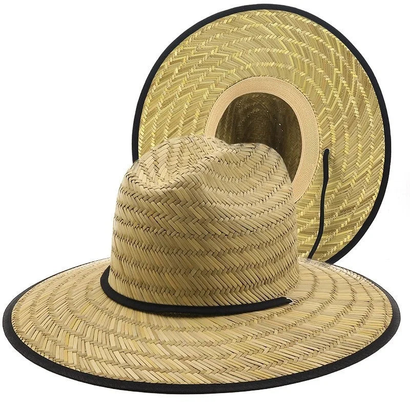 Men Women New Handwork Lifeguard Straw Summer Hat