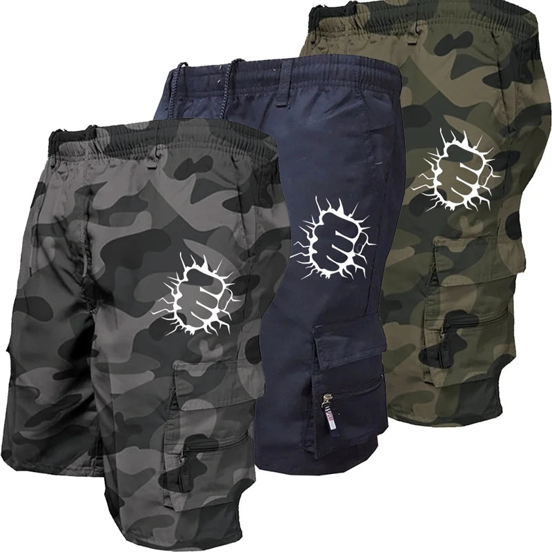 Men's Cargo Shorts Casual Printed Jogging Loose Work Shorts