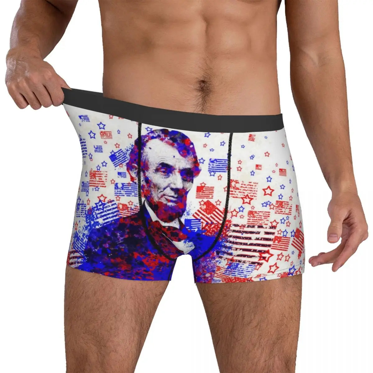 4th Of July American USA Flag Underwear 3D Pouch Boxers