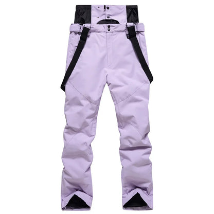 New Men Women Suspenders Ski Pants Windproof Waterproof Warm