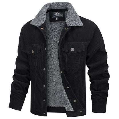 MAGCOMSEN Men's Corduroy Jackets Vintage Sherpa Fleece
