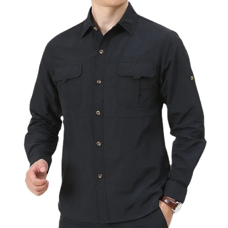 Men's Quick-Dry Oversized Shirt - Lightweight, Breathable Fishing & Camping Shirt