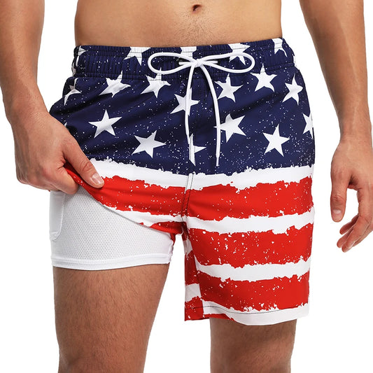 Men's Classic Swim Trunk Beach Shorts Quick Dry Beach Polyester