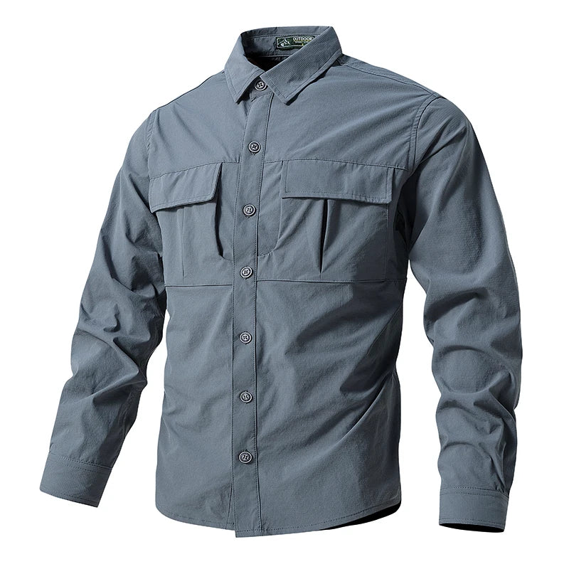 Men's Tactical Long-sleeved Shirt Top Quality Outdoor Cargo