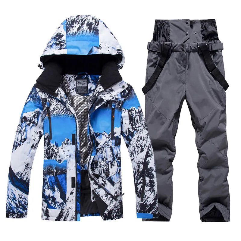 New Men Women Snow Wear Waterproof Ski Suit Set Outdoor Fashion