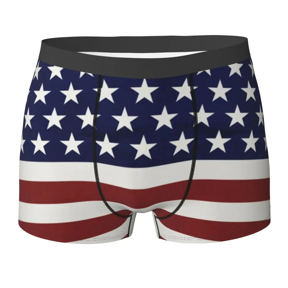 4th Of July American USA Flag Underwear 3D Pouch Boxers