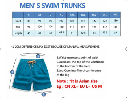 Striped Beach Shorts Men Fashion Swimwear Board Shorts