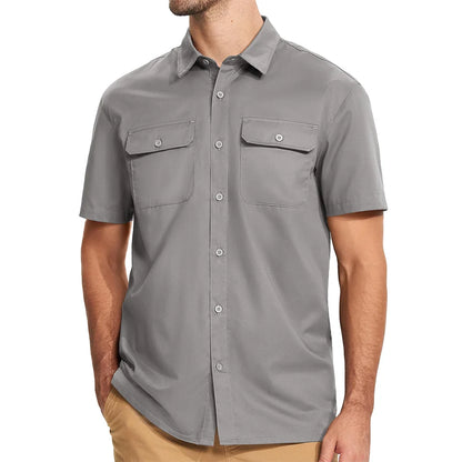 Quick Dry Short Sleeve Shirts For Men Outdoor Work