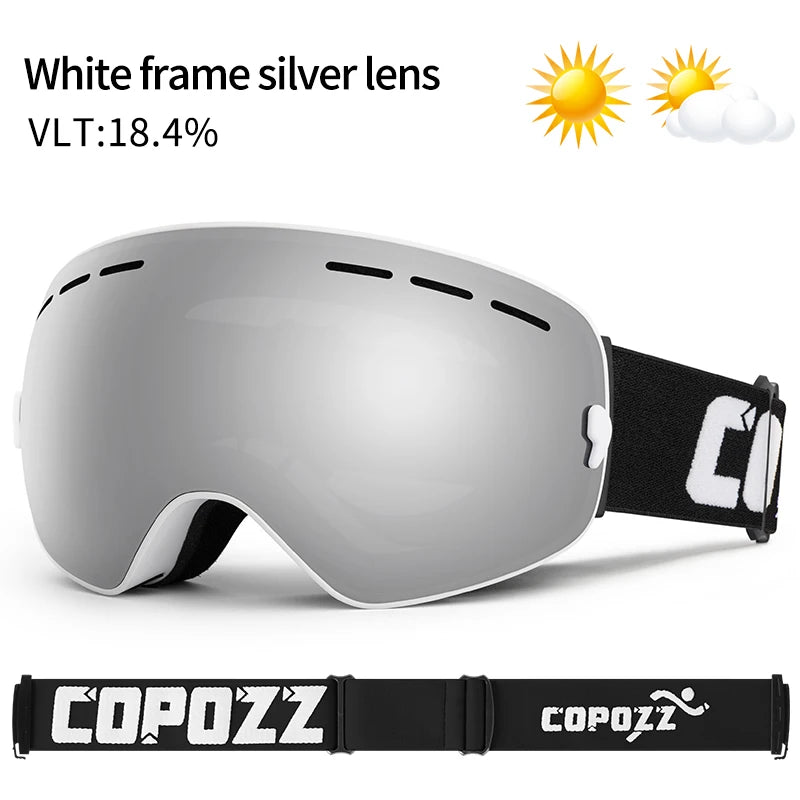 Unisex Anti-Fog UV400 Ski Goggles