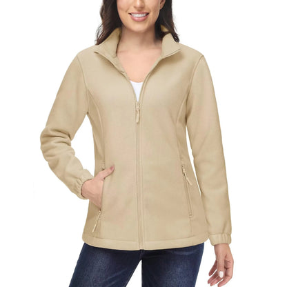 Women's Winter Fleece Jacket – Lightweight, Warm, and Soft Thermal Coat with Zip Pockets