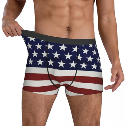 4th Of July American USA Flag Underwear 3D Pouch Boxers