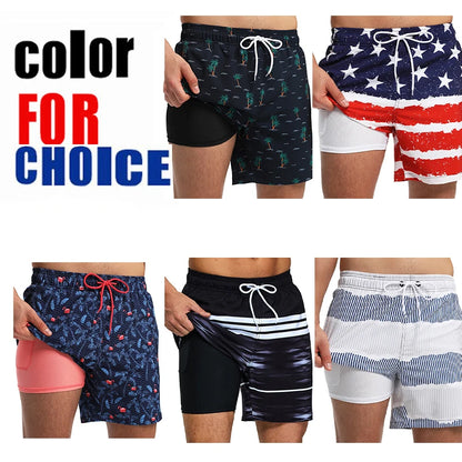 Men's Classic Swim Trunk Beach Shorts Quick Dry Beach Polyester