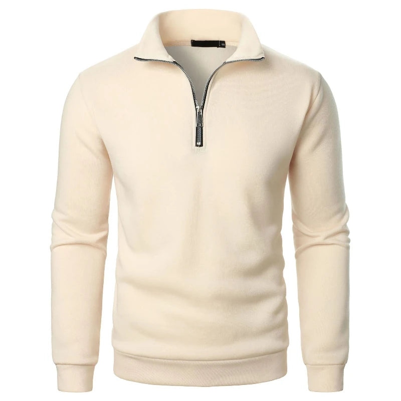 Spring Autumn Fashion High Neck Half Zipper Sweatshirts