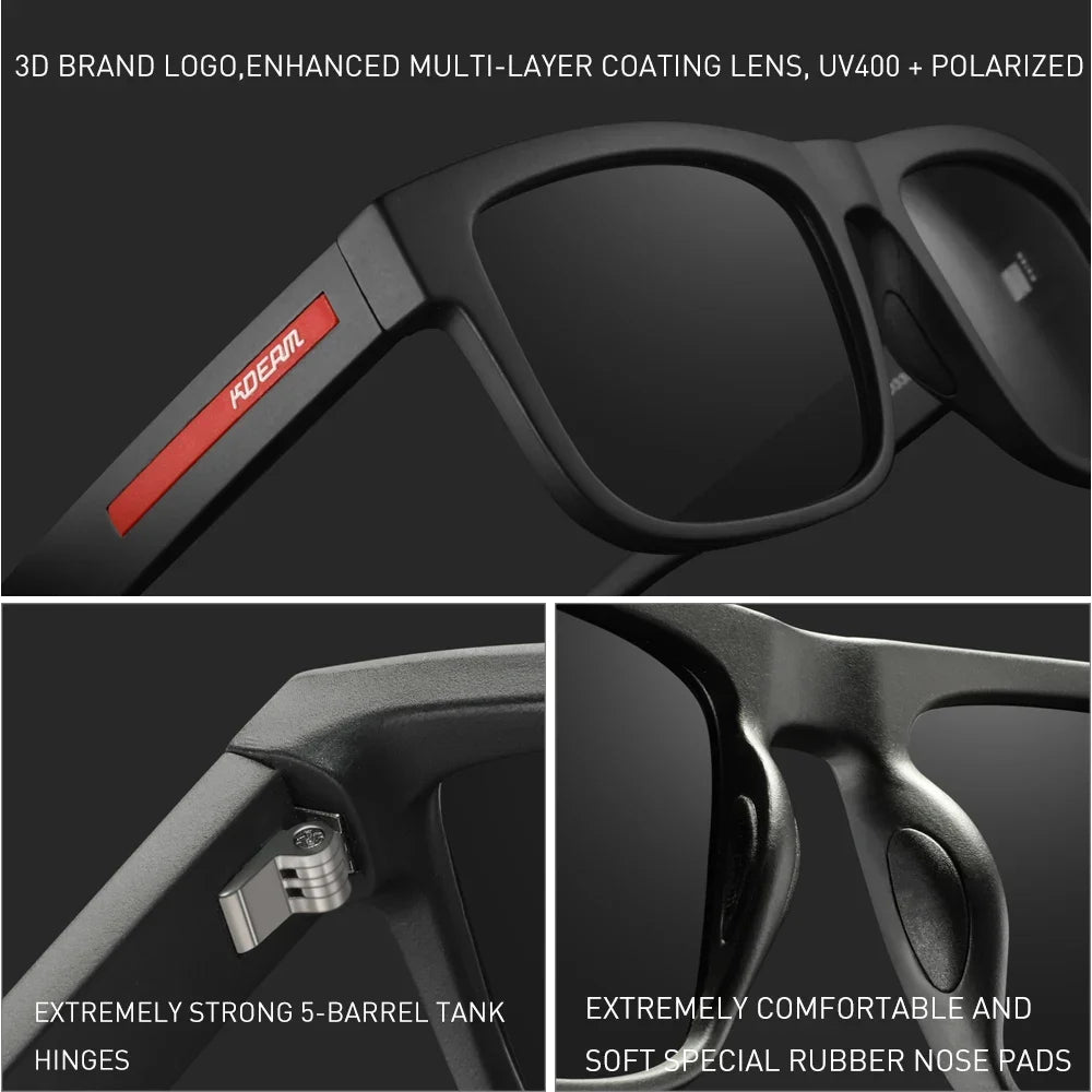 2024 KDEAM Polarized Sunglasses Men White Frame UV400