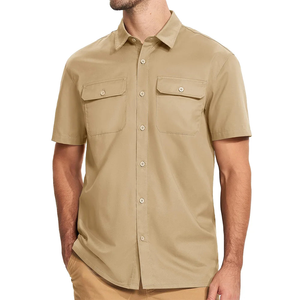 Quick Dry Short Sleeve Shirts For Men Outdoor Work