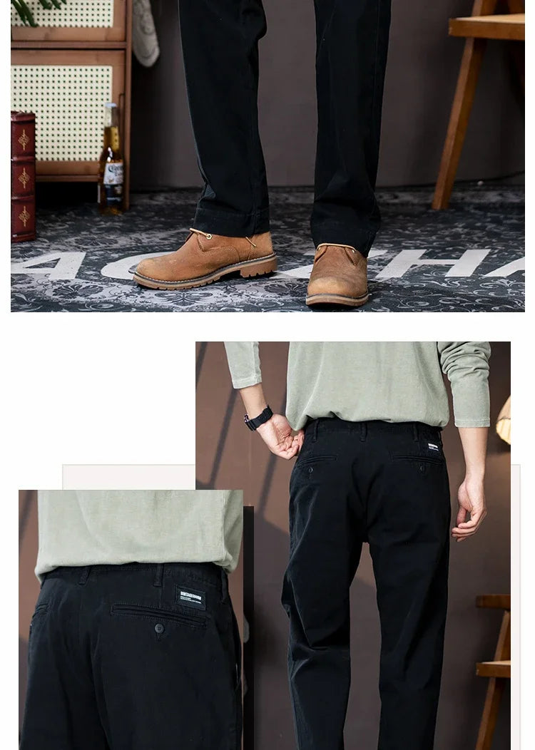 Men American Retro Streetwear Cargo Pants Plus Size Trousers