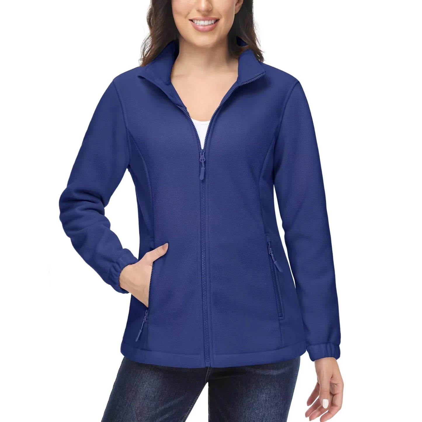 Women's Winter Fleece Jacket – Lightweight, Warm, and Soft Thermal Coat with Zip Pockets
