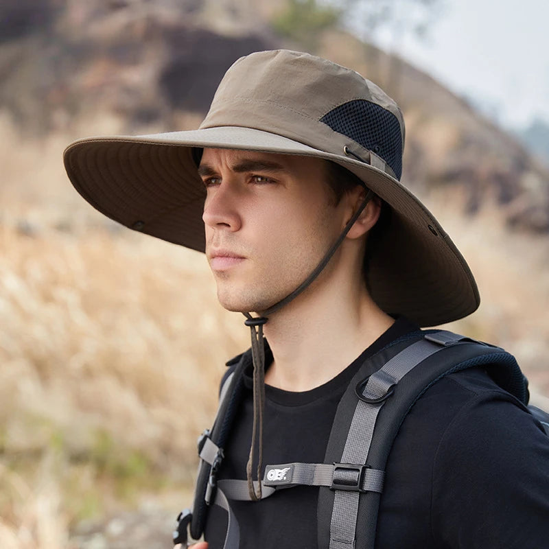 Unisex Wide Brim Bucket Hat for Outdoor Sports