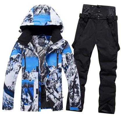 New Men Women Snow Wear Waterproof Ski Suit Set Outdoor Fashion