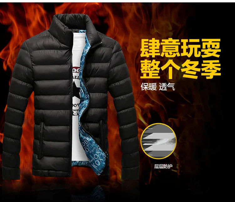 6XL Winter Men Jacket Ultralight Stand Collar Warm Coat