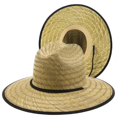 Men Women New Handwork Lifeguard Straw Summer Hat