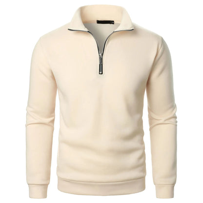 Spring Autumn Fashion High Neck Half Zipper Sweatshirts