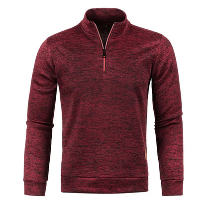 Men Pullover Men's Thicker Sweatshirts Half Zipper Pullover