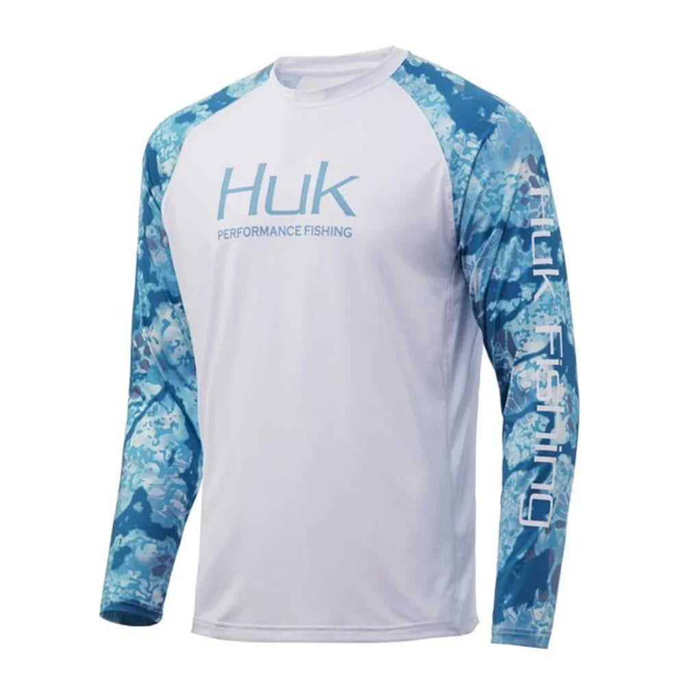 HUK Fishing Shirts Long Sleeve UV Protection Mens Jersey