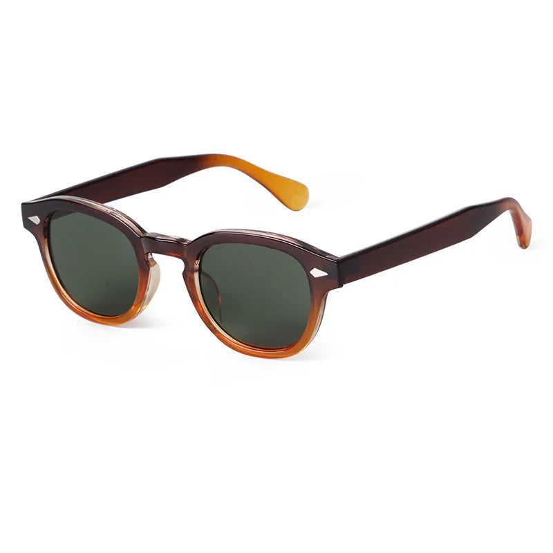 Unisex Vintage Shell Round Sunglasses